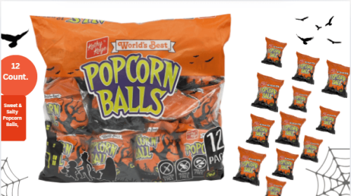 Kathy Kaye's Halloween Sweet & Salty Popcorn Balls, Gluten Free, Nut Free, 12 Count