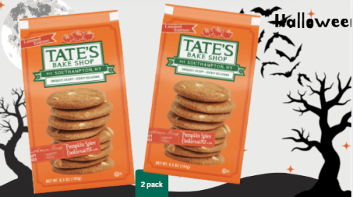 Tate's Bake Shop Pumpkin Spice Cookies with White Chocolate Chips, Limited Edition, 6.5 oz 2 pack
