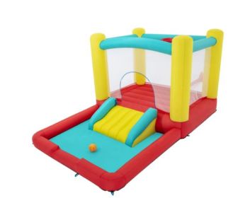 Play Day Jump 'N Away Inflatable Bouncer With Blower Motor Outdoor Kids Bounce House