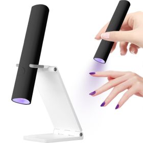UV For Gel Nails, Mini U V LED Nail Light Handheld, With Bracket, Portable Nail Dryer, Rechargeable USB Wireless, For Fast Drying, Black (Color: Black)